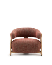 Load image into Gallery viewer, Granite terracotta chenille armchair with solid ash wood legs in a natural tone finish FSC 100% - image 8