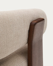 Load image into Gallery viewer, Granite beige chenille armchair with solid ash wood legs in a walnut finish FSC 100% - image 10