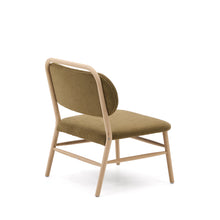 Load image into Gallery viewer, Helda armchair in green chenille and FSC Mix Credit solid oak wood - image 3