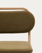 Load image into Gallery viewer, Helda armchair in green chenille and FSC Mix Credit solid oak wood - image 7