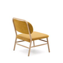 Load image into Gallery viewer, Helda armchair in mustard-coloured chenille and FSC Mix Credit solid oak wood - image 3