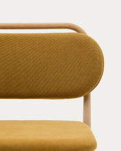 Load image into Gallery viewer, Helda armchair in mustard-coloured chenille and FSC Mix Credit solid oak wood - image 7