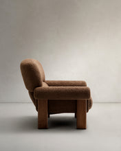 Load image into Gallery viewer, Nema armchair in taupe bouclé with solid ash wood legs in a walnut finish FSC 100% - image 4