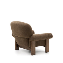 Load image into Gallery viewer, Nema armchair in taupe bouclé with solid ash wood legs in a walnut finish FSC 100% - image 5