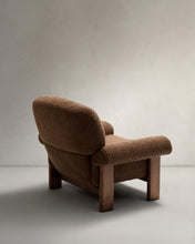 Load image into Gallery viewer, Nema armchair in taupe bouclé with solid ash wood legs in a walnut finish FSC 100% - image 6