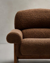 Load image into Gallery viewer, Nema armchair in taupe bouclé with solid ash wood legs in a walnut finish FSC 100% - image 8