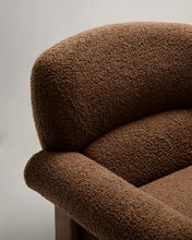 Load image into Gallery viewer, Nema armchair in taupe bouclé with solid ash wood legs in a walnut finish FSC 100% - image 9