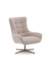 Load image into Gallery viewer, Teryl swivel beige chenille armchair with grey-finished metal, FSC 100% - image 2