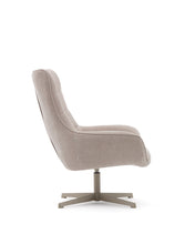 Load image into Gallery viewer, Teryl swivel beige chenille armchair with grey-finished metal, FSC 100% - image 4