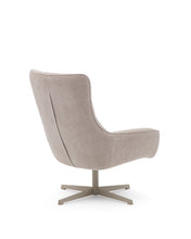 Load image into Gallery viewer, Teryl swivel beige chenille armchair with grey-finished metal, FSC 100% - image 6