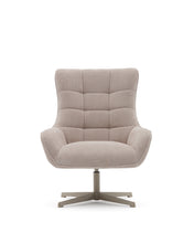 Load image into Gallery viewer, Teryl swivel beige chenille armchair with grey-finished metal, FSC 100% - image 8
