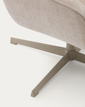 Load image into Gallery viewer, Teryl swivel beige chenille armchair with grey-finished metal, FSC 100% - image 12