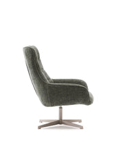 Load image into Gallery viewer, Teryl swivel green chenille armchair with grey-finished metal, FSC 100% - image 2