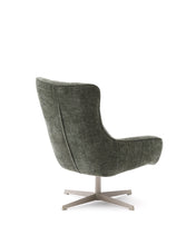 Load image into Gallery viewer, Teryl swivel green chenille armchair with grey-finished metal, FSC 100% - image 3