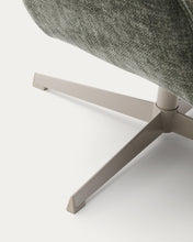 Load image into Gallery viewer, Teryl swivel green chenille armchair with grey-finished metal, FSC 100% - image 10