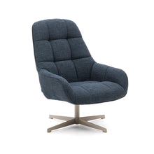 Load image into Gallery viewer, Jaspe blue swivel armchair with grey-finished metal, FSC 100%