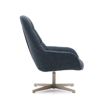Load image into Gallery viewer, Jaspe blue swivel armchair with grey-finished metal, FSC 100% - image 2