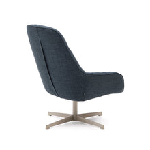 Load image into Gallery viewer, Jaspe blue swivel armchair with grey-finished metal, FSC 100% - image 3
