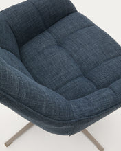 Load image into Gallery viewer, Jaspe blue swivel armchair with grey-finished metal, FSC 100% - image 9