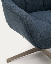 Load image into Gallery viewer, Jaspe blue swivel armchair with grey-finished metal, FSC 100% - image 10