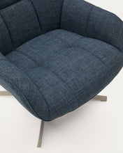 Load image into Gallery viewer, Jaspe blue swivel armchair with grey-finished metal, FSC 100% - image 11