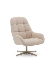 Load image into Gallery viewer, Jaspe beige swivel armchair with grey-finished metal, FSC 100% - image 2