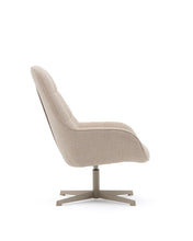Load image into Gallery viewer, Jaspe beige swivel armchair with grey-finished metal, FSC 100% - image 4