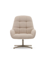 Load image into Gallery viewer, Jaspe beige swivel armchair with grey-finished metal, FSC 100% - image 8