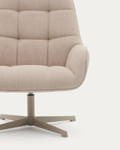 Load image into Gallery viewer, Jaspe beige swivel armchair with grey-finished metal, FSC 100% - image 13