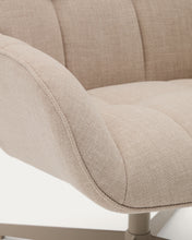 Load image into Gallery viewer, Jaspe beige swivel armchair with grey-finished metal, FSC 100% - image 14