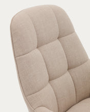 Load image into Gallery viewer, Jaspe beige swivel armchair with grey-finished metal, FSC 100% - image 15