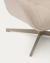 Load image into Gallery viewer, Jaspe beige swivel armchair with grey-finished metal, FSC 100% - image 16