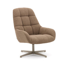 Load image into Gallery viewer, Jaspe light brown swivel armchair with grey-finished metal, FSC 100%