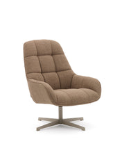 Load image into Gallery viewer, Jaspe light brown swivel armchair with grey-finished metal, FSC 100% - image 2