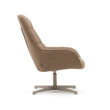 Load image into Gallery viewer, Jaspe light brown swivel armchair with grey-finished metal, FSC 100% - image 3