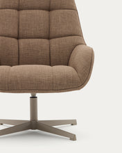 Load image into Gallery viewer, Jaspe light brown swivel armchair with grey-finished metal, FSC 100% - image 12