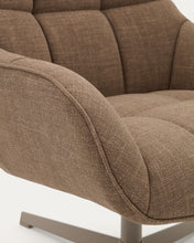 Load image into Gallery viewer, Jaspe light brown swivel armchair with grey-finished metal, FSC 100% - image 13