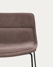 Load image into Gallery viewer, Zahara brown armchair and steel in a black finish, 100% FSC - image 7