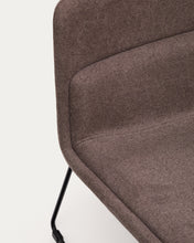 Load image into Gallery viewer, Zahara brown armchair and steel in a black finish, 100% FSC - image 8