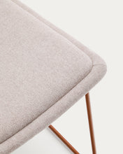 Load image into Gallery viewer, Zahara beige armchair with steel legs and FSC 100% terracotta finish - image 9