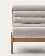 Load image into Gallery viewer, Magira beige armchair in solid oak wood with natural finish - image 10