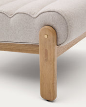 Load image into Gallery viewer, Magira beige armchair in solid oak wood with natural finish - image 11