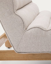 Load image into Gallery viewer, Magira beige armchair in solid oak wood with natural finish - image 12