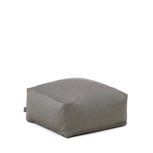 Load image into Gallery viewer, Famara pouffe with removable cover in cotton with navy blue stripes 60 x 60 x 40 cm