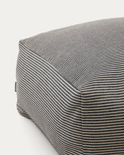 Load image into Gallery viewer, Famara pouffe with removable cover in cotton with navy blue stripes 60 x 60 x 40 cm - image 2