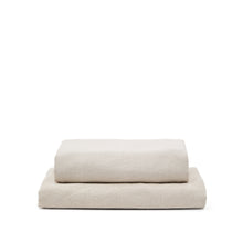 Load image into Gallery viewer, Zenira beige cotton and linen footrest cover 90 x 90cm - image 2