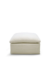 Load image into Gallery viewer, Zenira beige cotton and linen footrest cover 90 x 90cm - image 3