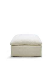 Load image into Gallery viewer, Zenira beige cotton and linen footrest cover 90 x 90cm - image 4