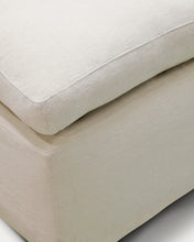Load image into Gallery viewer, Zenira beige cotton and linen footrest cover 90 x 90cm - image 5