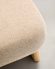 Load image into Gallery viewer, Nema beige chenille footstool with solid ash wood legs natural finish 65x55.4 cm FSC 100% - image 9
